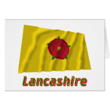 Lancashire Waving Flag with Name Greeting Card