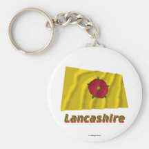 Lancashire Waving Flag with Name Keychain