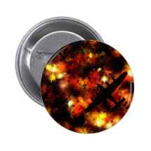 Lancaster Bomber Night Raid Pinback Buttons