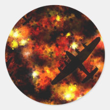 Lancaster Bomber Night Raid Sticker