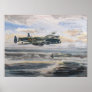 Lancaster bomber over bombed u-boat pens poster