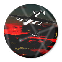 Lancaster Raid over Reich Refrigerator Magnets