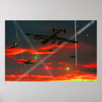 Lancaster Raid over Reich Print