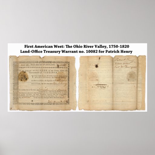 Land-Office Treasury Warrant for Patrick Henry Print