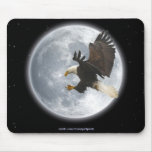 Landing Bald Eagle & Moon Inspirational Mousepad
