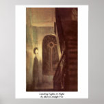 Landing Lights At Night By Menzel Adolph Von Posters