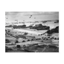 Landing Ships Putting Cargo Ashore on Omaha Beach