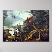 Landscape And Temptation Of St. Anthony By Bruegel Posters