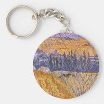Landscape at Auvers in the Rain, Vincent van Gogh Keychains