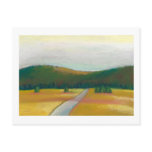 Landscape drawing colorful pastel art path journey post card