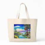 Landscape River Painting Art - Multi bags