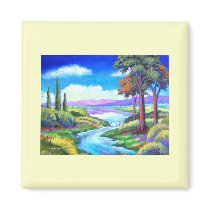 Landscape River Painting Art - Multi