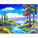 Landscape River Painting Art - Multi photo sculptures