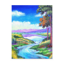 Landscape River Painting Art - Multi