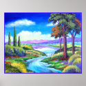 Landscape River Painting Art - Multi posters