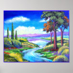 Landscape River Painting Art - Multi Posters