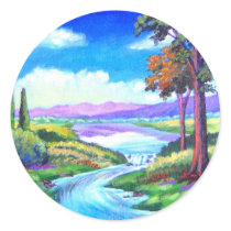 Landscape River Painting Art - Multi