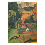 Landscape w Peacocks by Gauguin, Vintage Fine Art Greeting Card