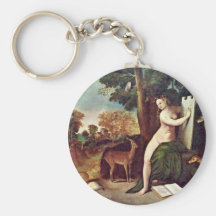 Landscape With Circe And Her Lovers By Dossi Dosso Key Chains