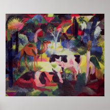 Landscape with Cows and a Camel Print