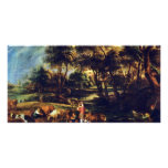 Landscape With Cows And Ducks Hunters By Rubens photo cards