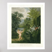 Landscape with Cupid aiming an arrow at a Parrot o Posters