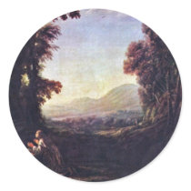 Landscape With Penitent Magdalen By Lorrain Claude Sticker