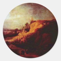 Landscape With The Baptism Of The Chamberlain Round Sticker