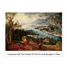 Landscape With The Parable Of The Sower By Bruegel Post Card