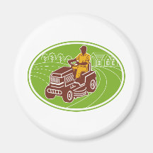 landscaper gardener lawn mower refrigerator magnet