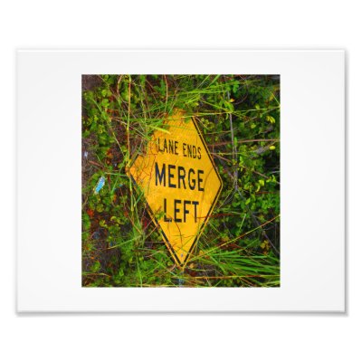 road sign merge