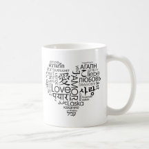 Languages of Love Heart Coffee Mugs