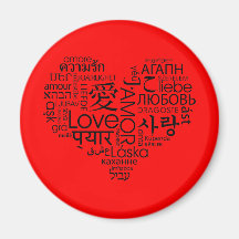 Languages of Love Heart Fridge Magnets