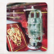 Lantern on Old Fire Truck Mousepads