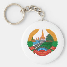 LAO NATIONAL EMBLEM - LAO BADGE KEYCHAINS