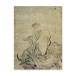 Lao-tzu  riding his ox, Chinese, Ming Dynasty postcards