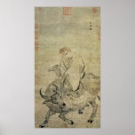Lao-tzu  riding his ox, Chinese, Ming Dynasty posters