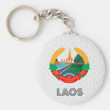 Laos Coat of Arms Keychains