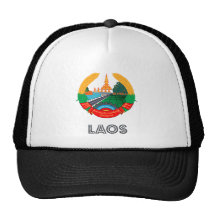 Laos Coat of Arms Mesh Hats
