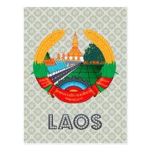 Laos Coat of Arms Postcard