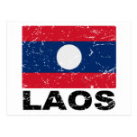Laos Vintage Flag Post Cards