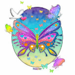 Lapel Pin, Broach - BUTTERFLY POP ART photo sculptures