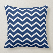 Lapis Pillow in Classic Chevron
