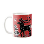 Lapland Girl Holds Reindeer mugs