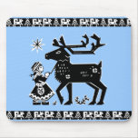 Lapland Girl Holds Reindeer with Antlers Mousepad