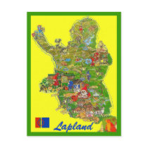 Lapland map postcard