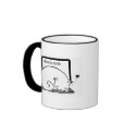 Laptop Cat Bed mugs