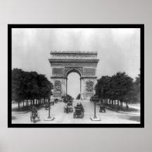 L'Arc De Triomphe in Paris, France 1900 Poster