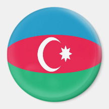 Large 3 inch magnet - Azerbaijan flag