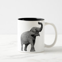 LARGE ASIAN ELEPHANT - INDIAN ELEPHANT COFFEE MUGS